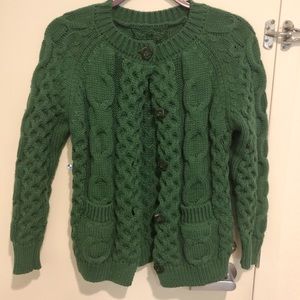 Green knit chunky sweater
